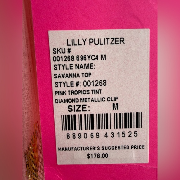 LILLY PULITZER • SAVANNA BLOUSE • "PINK TROPICS TINT" - Picture 10 of 11